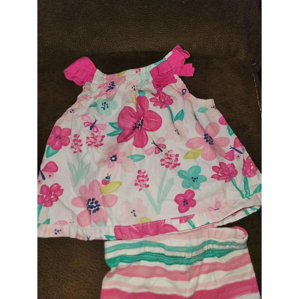 Gymboree island hopper floral top striped shorts size 12 18 months